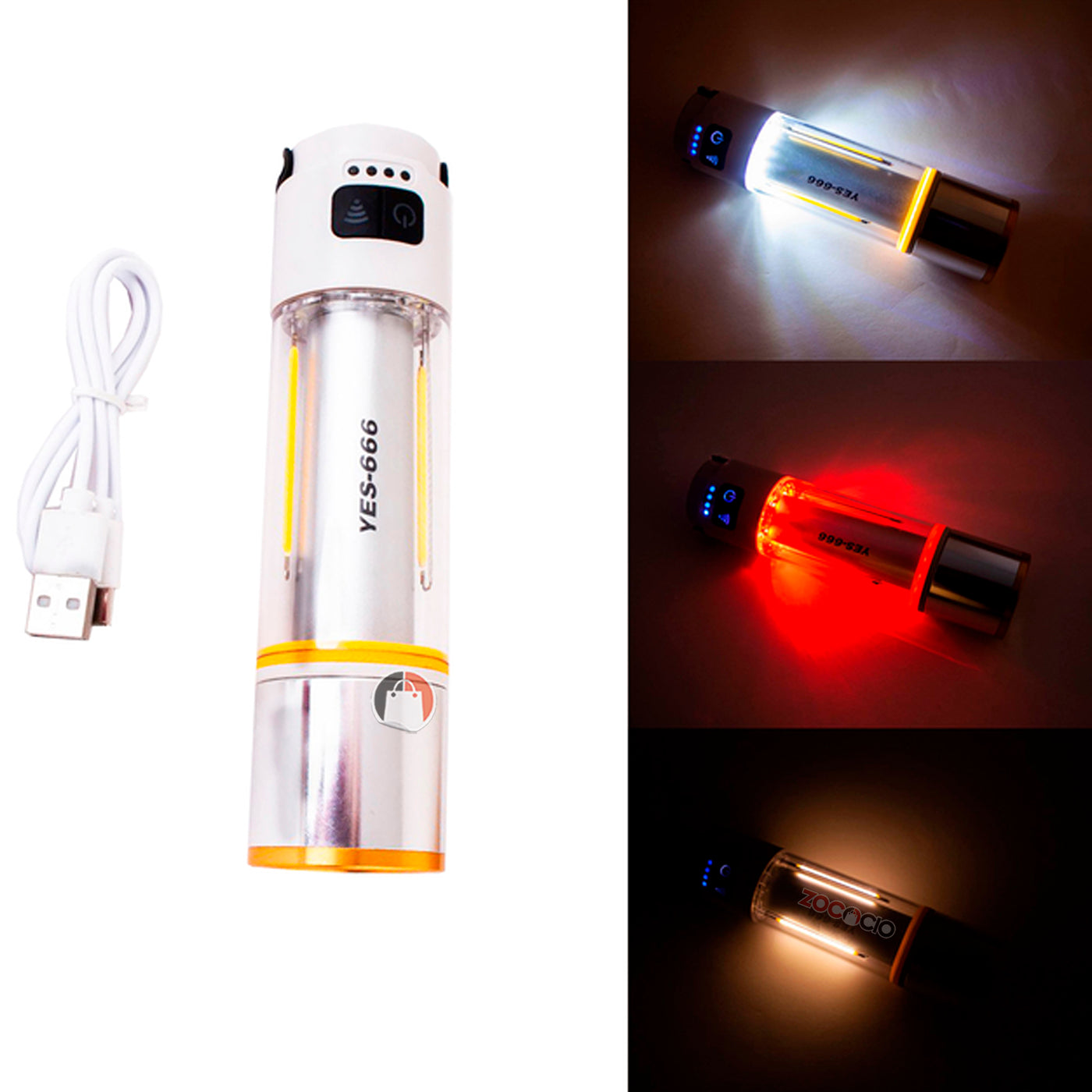 Linterna Recargable Multifuncional YES-666-LED | 1000 Lúmenes, 3 Modos, con Imán y Gancho
