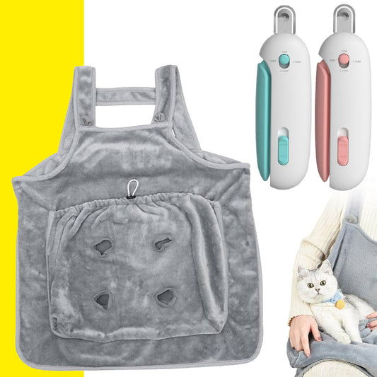 Delantal para Gatos con Bolsillo + Cortauñas
