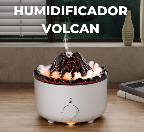 Humidificador Ultrasónico con Aromaterapia y Efecto Volcán