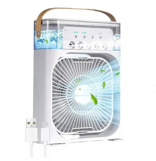 Mini Aire Acondicionado Portátil con Luz LED y Rociador de Agua